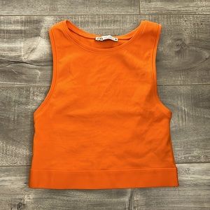 Zara Bright Orange Crop Top